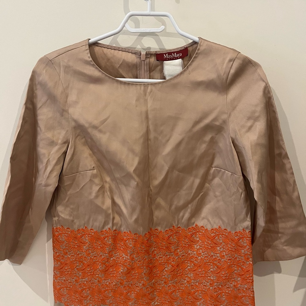 Max Mara Tan and Orange top S 42